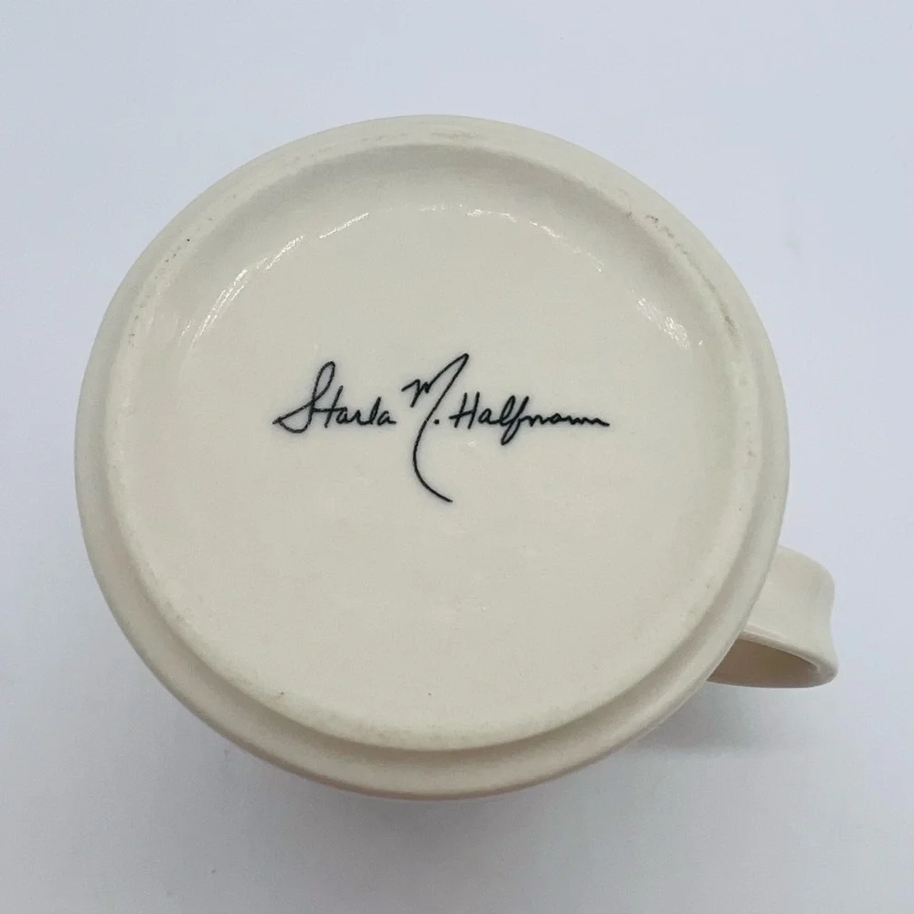 STARLA M. HALFMAN FOR ANTHROPOLOGIE LETTER “M” FLORAL COFFEE MUG